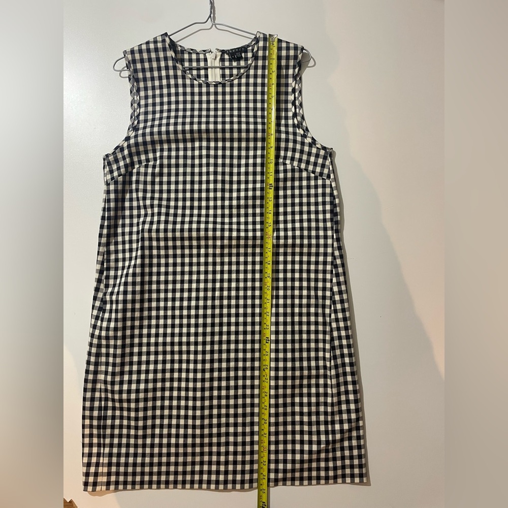theory Black and White Gingham Sleeveless Dress - Picture 6 of 8